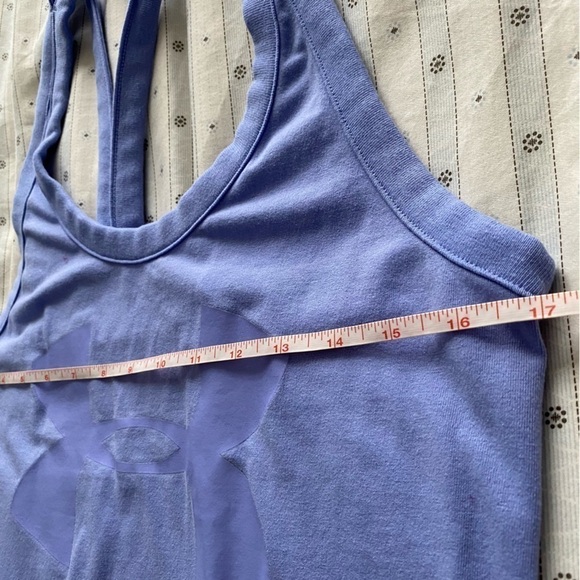 Under Armour gel logo tank sport top violet blue gym size Small - Picture 5 of 5